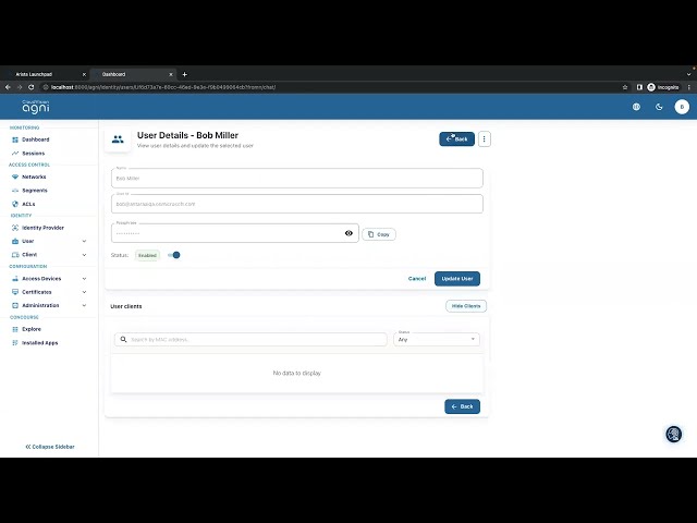 CloudVision AGNI user and device policy interface